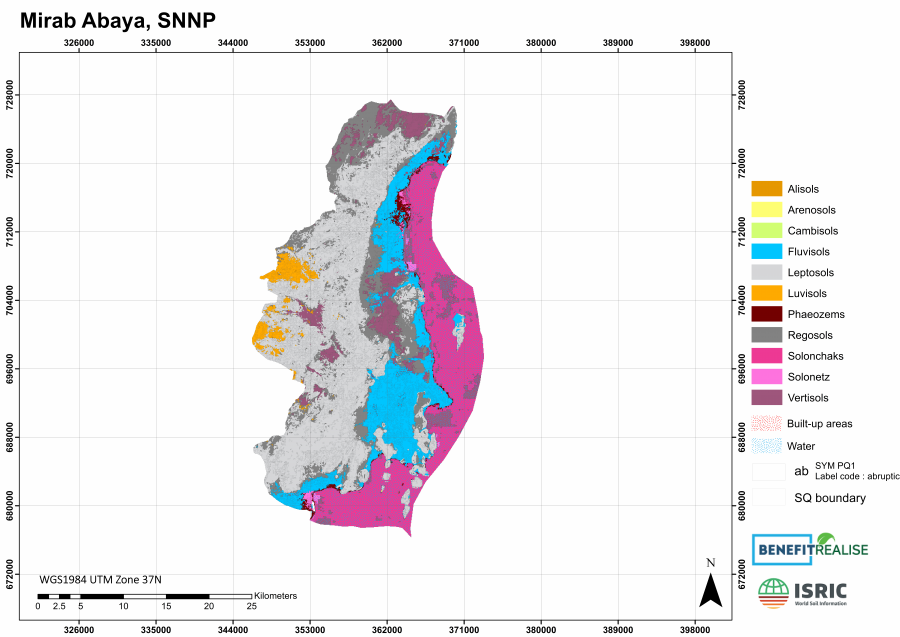 Semi-detailed soil class map of Libokemkem woreda (reference soil groups with 1 principal and 3 supplementary qualifiers)